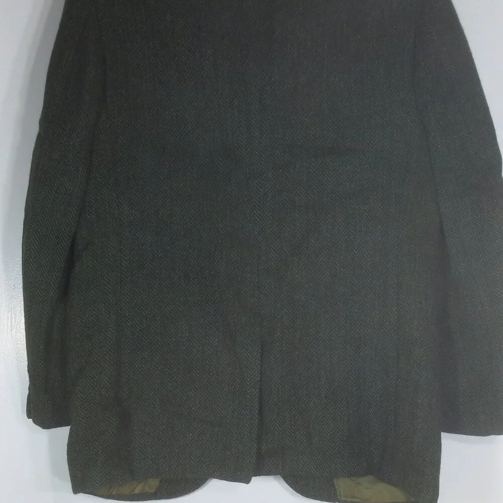 Perth Ltd Jacket Green Vintage Scottish Wool Harris Tweed Lined Blazer Size 42R